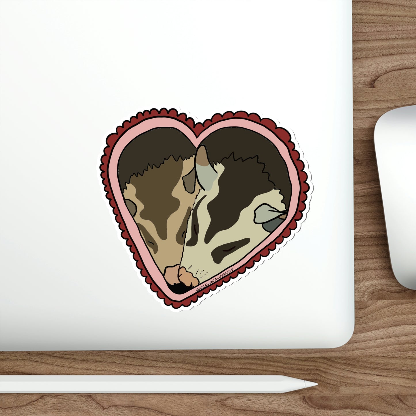 Valentines Day-Opossums Cuddling